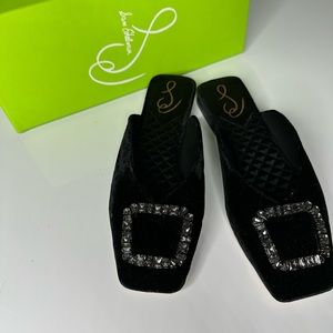 SAM EDELMAN Lavina Black Velvet mule size 7